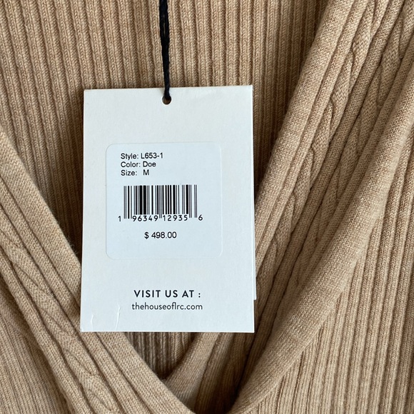 NWT Lita by Ciara Cold Shoulder Merino Wool Midi Knit Sweater in Doe - Picture 4 of 9